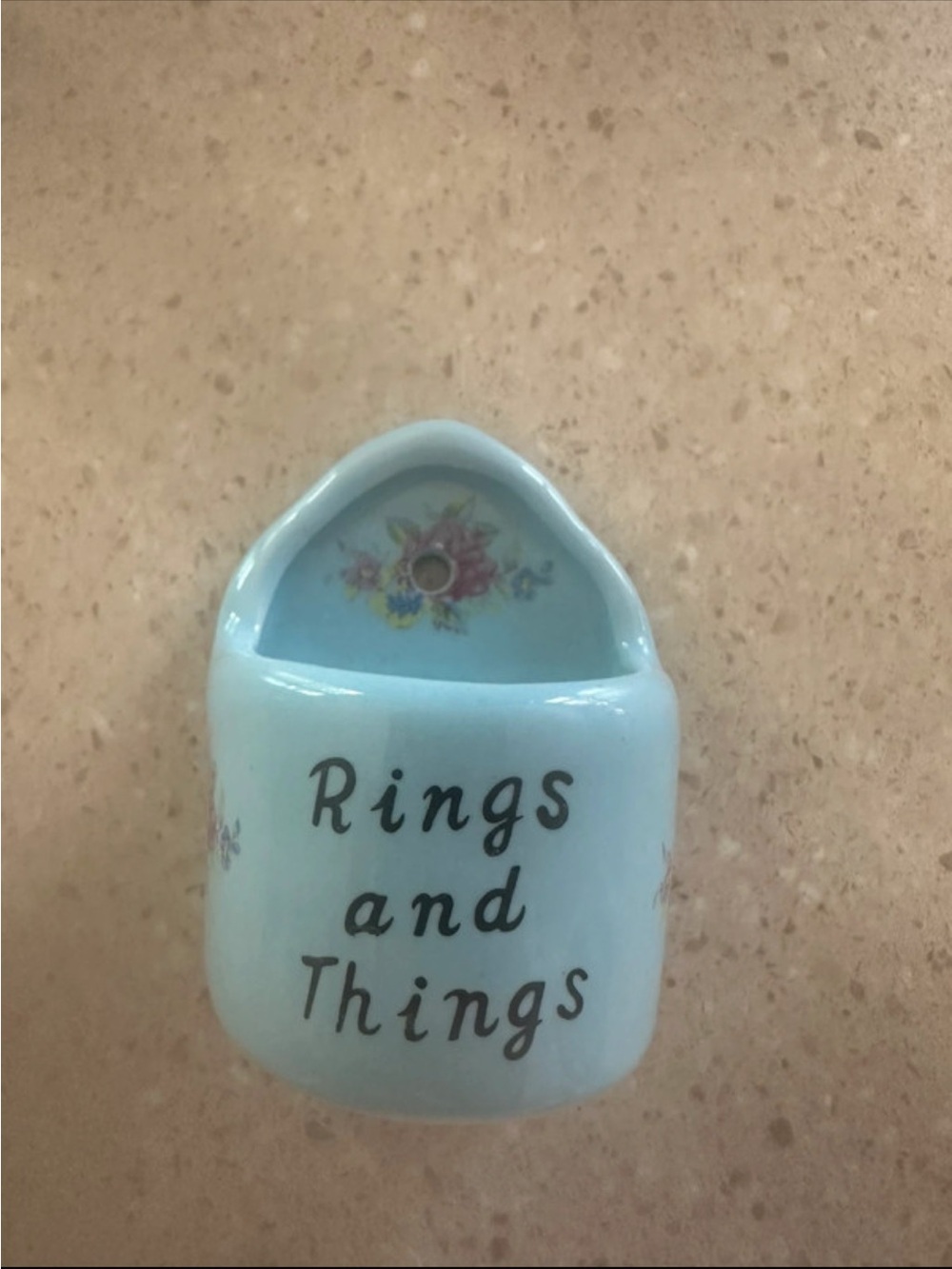 Rings and Things Wall Pocket - Light Blue Ceramic